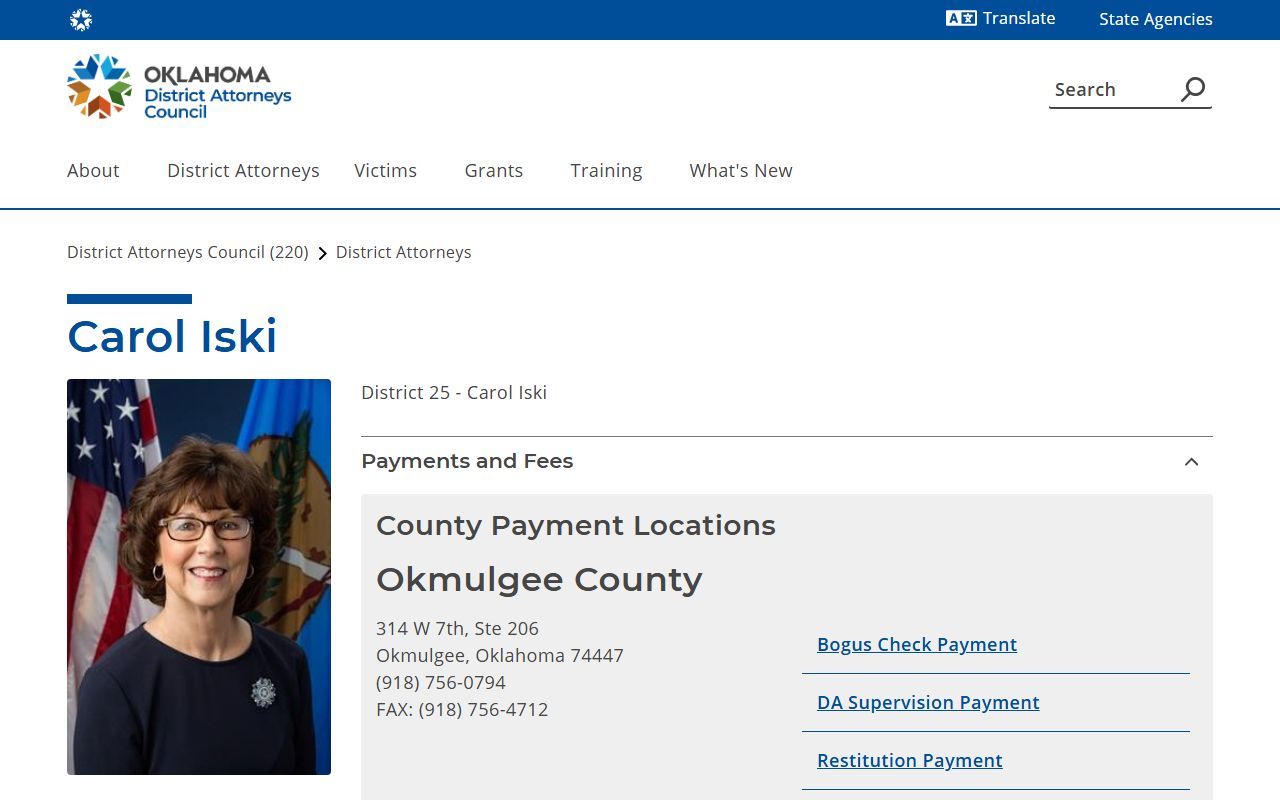 Okmulgee County criminal court records District Attorney District 25 office