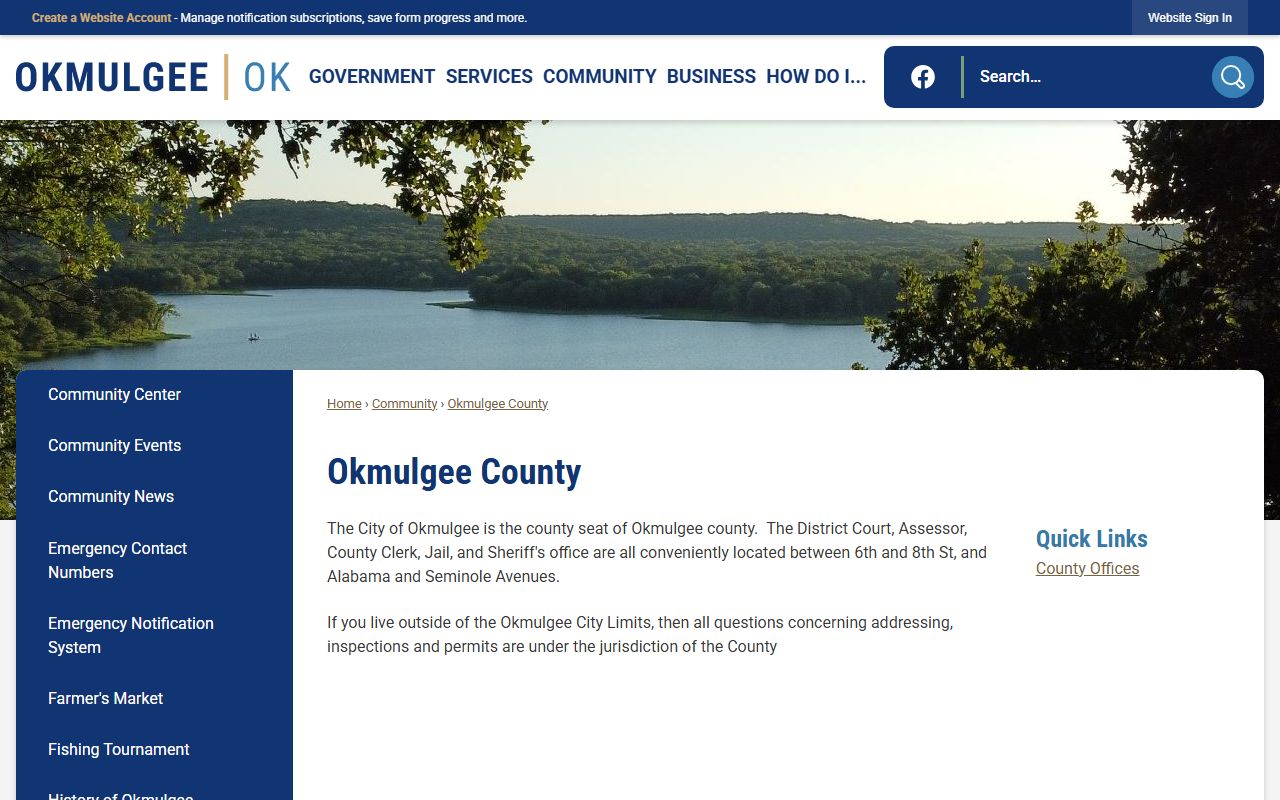 Okmulgee County courthouse and office cluster for court records