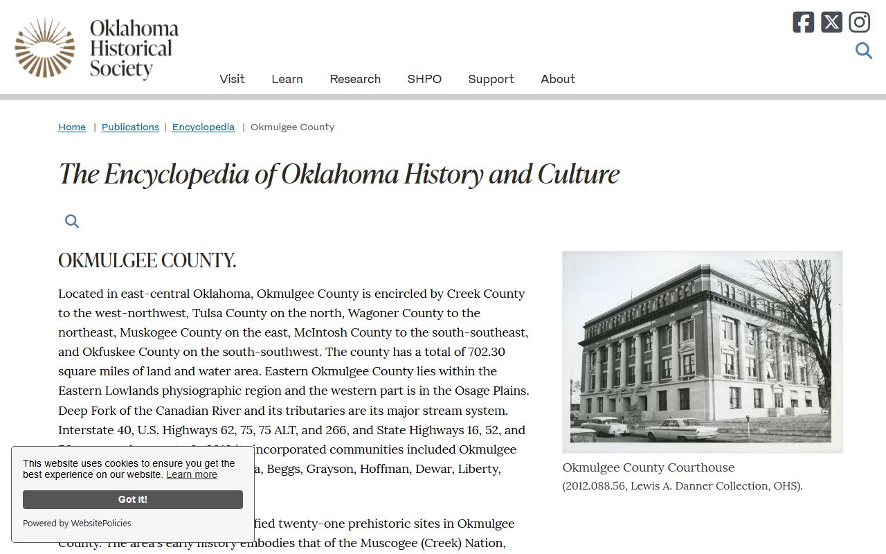 Historic Okmulgee County, Oklahoma, where probate and estate records have been kept since statehood